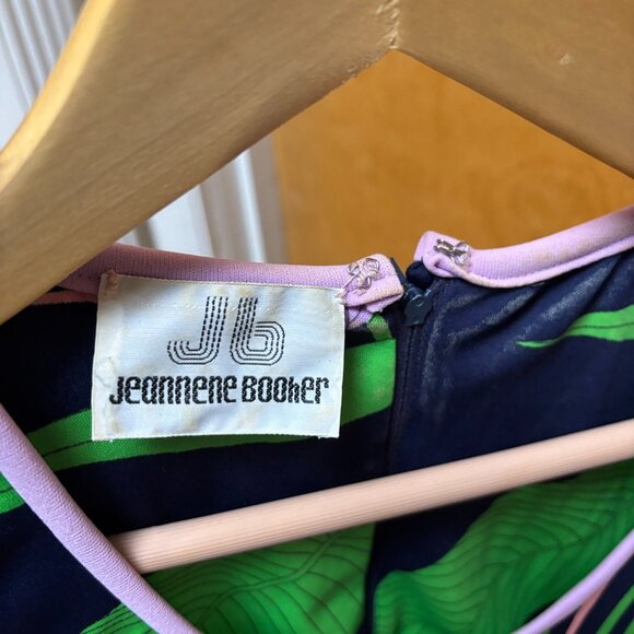 VINTAGE Jeannene Booher Tropical Jersey Dress - Picture 3 of 10